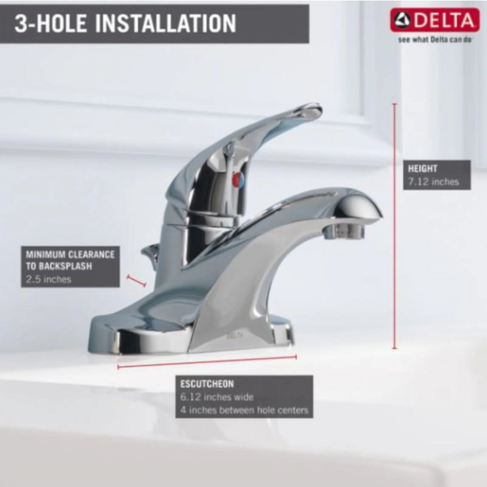 Chrome Single Handle Lavatory Pop-Up Faucet 4 in. G234