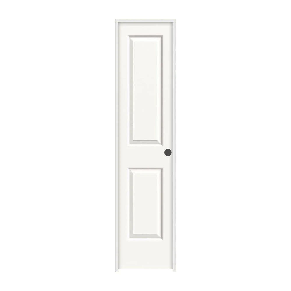 18 in. x 80 in. White Left-Hand Smooth Solid Core Molded Composite MDF Single Prehung Interior Door Y2454