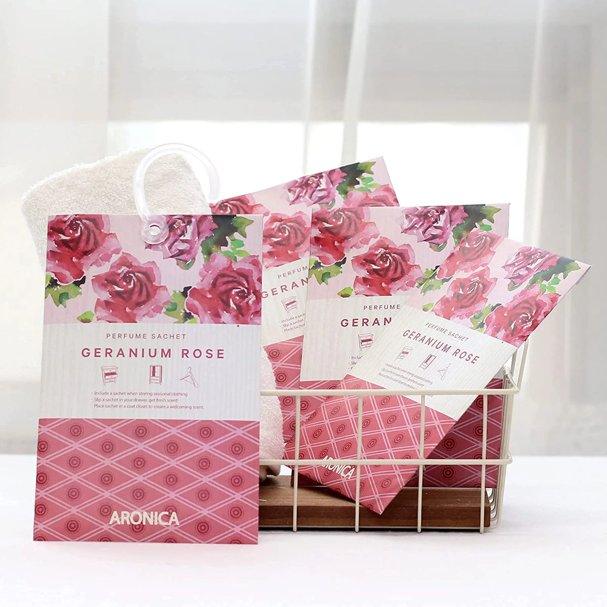 Geranium Rose Perfume Sachet 4pcs Set S622