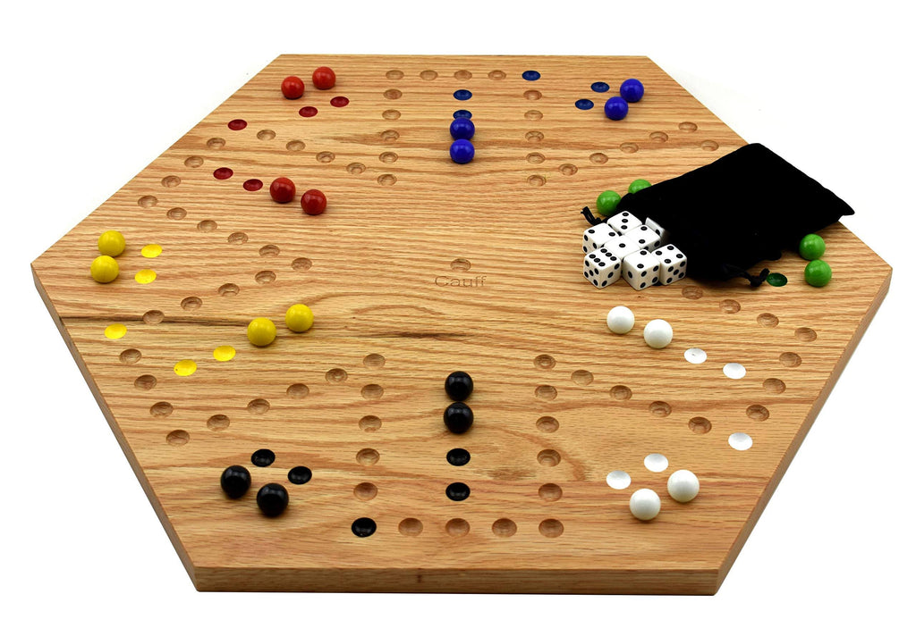 Solid Oak Double Sided Marble Board Game 16 inch Z7008