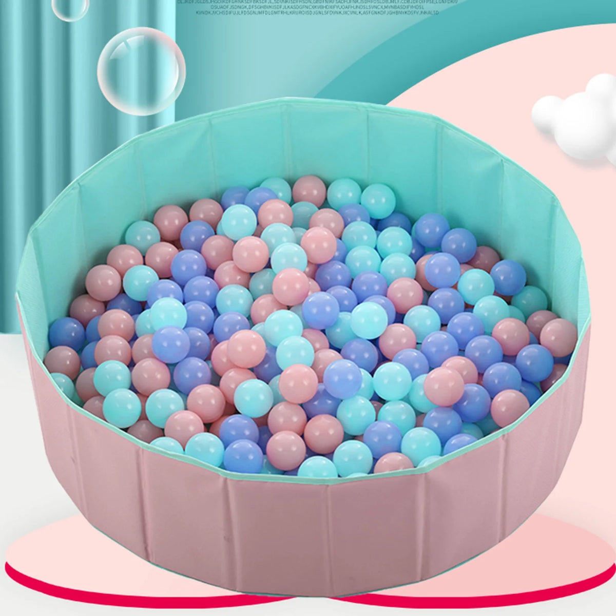 100 Pcs Plastic Ball Pit Balls with Reusable Storage Bag E938
