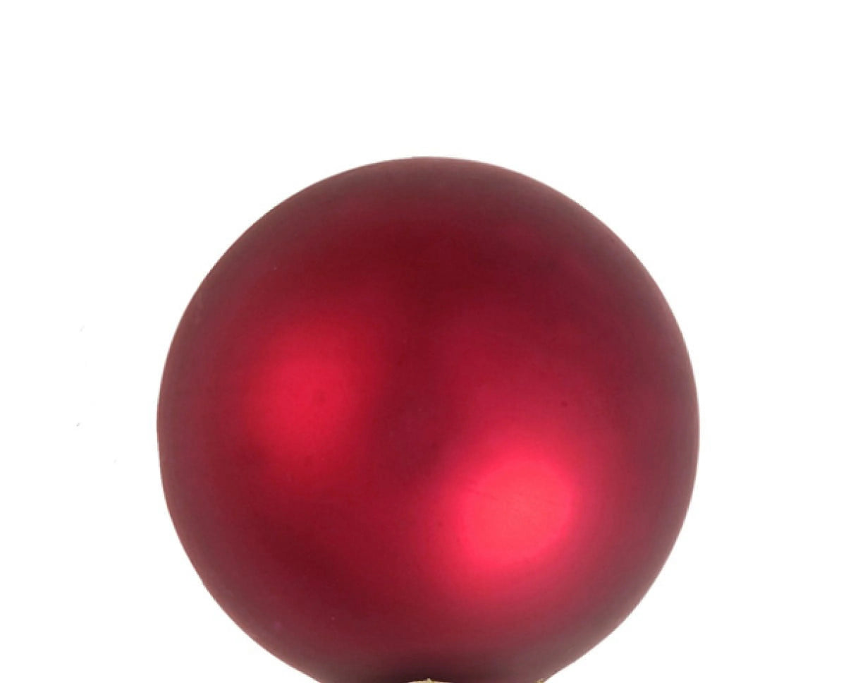 Red Matte Finish Glass Christmas Ball Ornaments - 6ct O5059