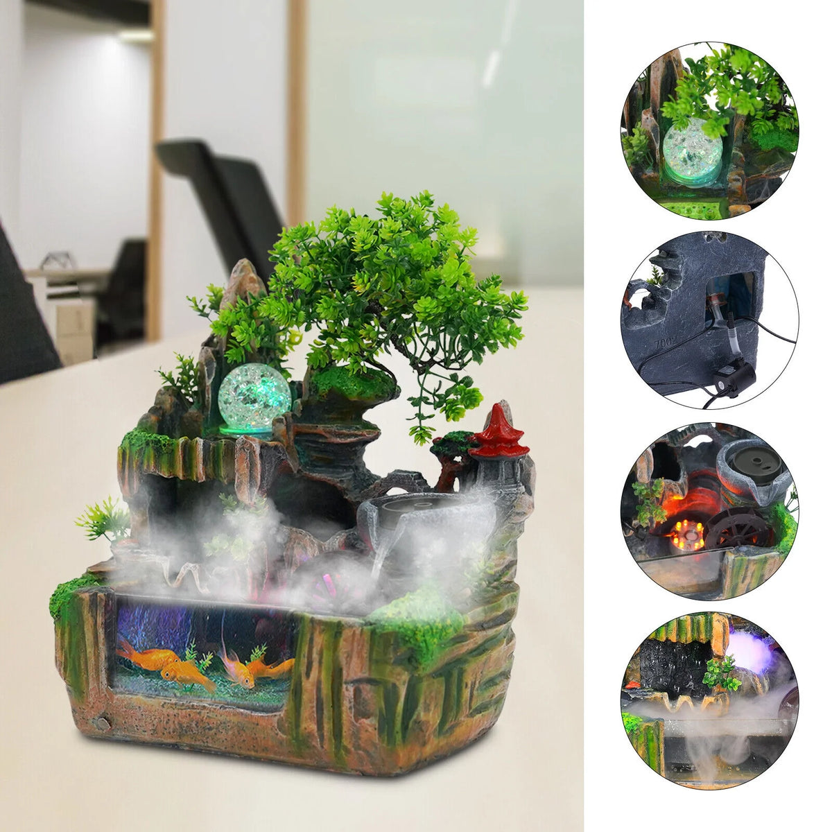 Indoor Rockery Water Fountain with LED Light V1232