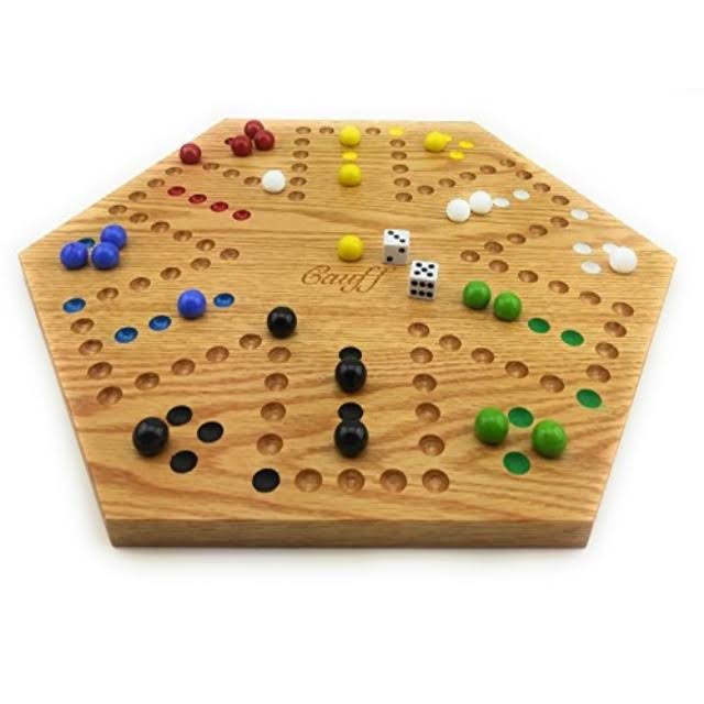 Solid Oak Double Sided Marble Board Game 16 inch Z7008