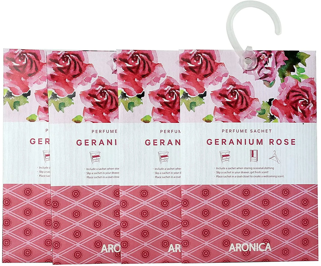 Geranium Rose Perfume Sachet 4pcs Set S622
