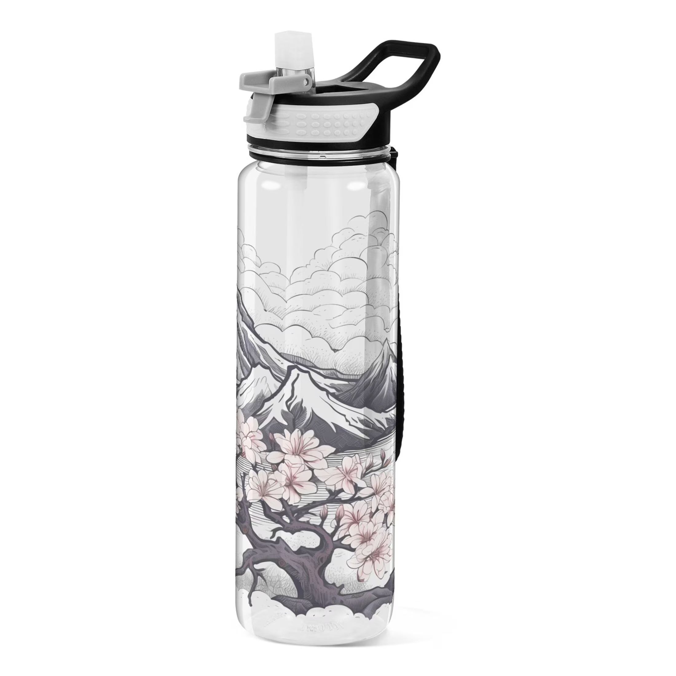 32oz Clear Tritan Water Bottle with Straw U749