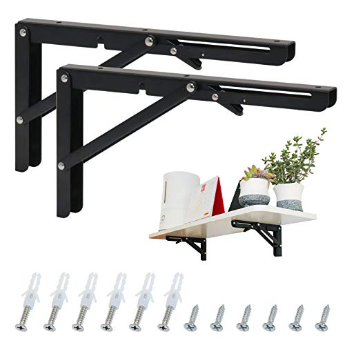 8 Inch Heavy Duty Metal Folding Shelf Brackets Pack of 2 P84306