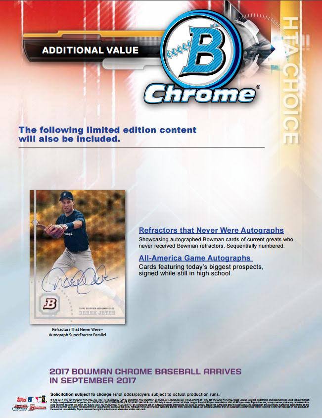2017 Bowman Chrome Baseball HTA Choice Box W553358