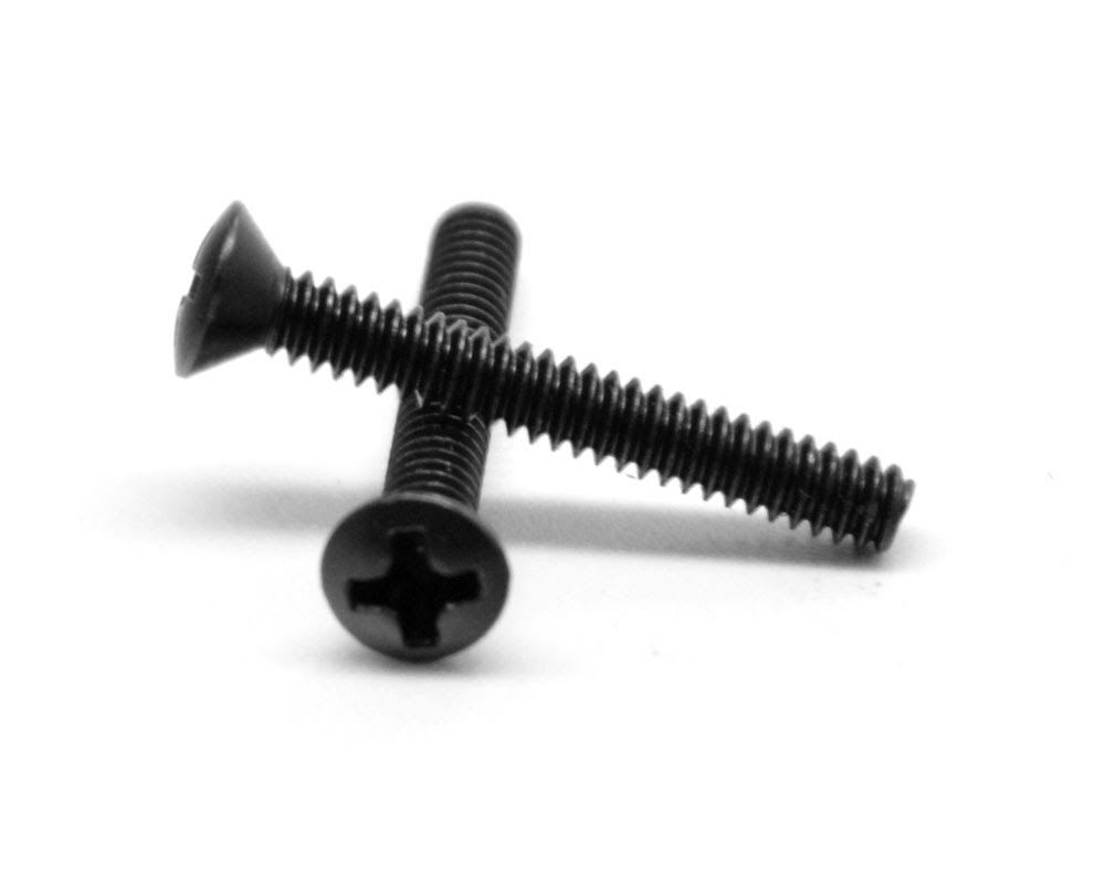 #8-32 x 1 1/4 Coarse Thread Machine Screw Phillips Oval Head Low Carbon Steel Black Oxide F241747