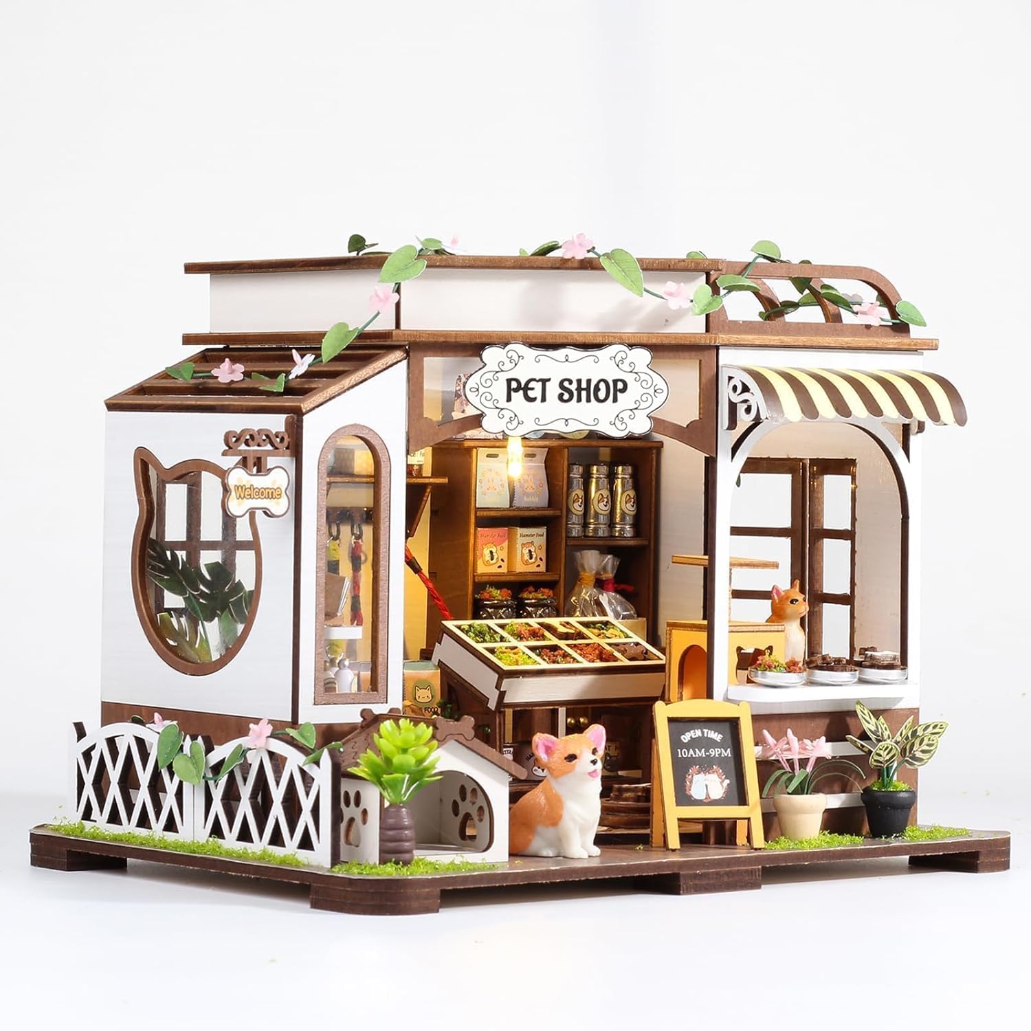 3D Wooden Miniature Dollhouse Kit with Furniture and Light I627