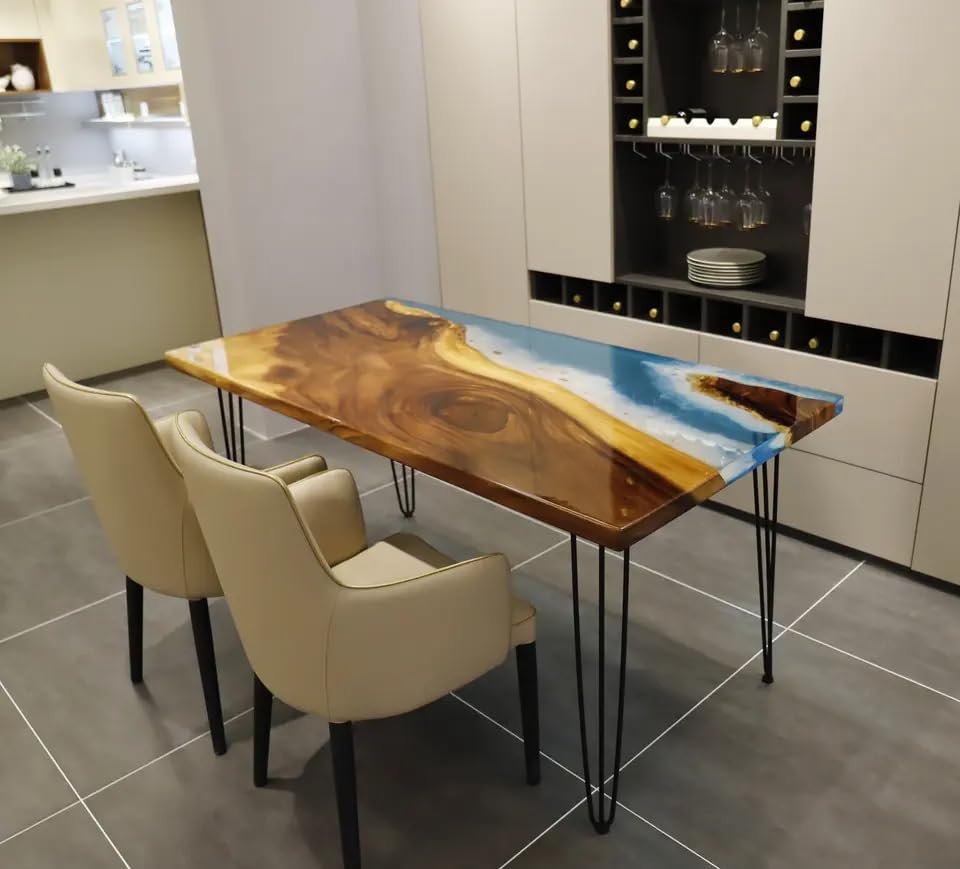 River Table Epoxy Dining Table Resin Coffee Table (without Stand, 60 x 36 Inches) M573907