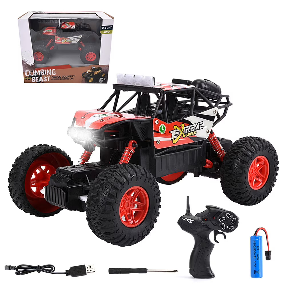 1:20 Alloy 4WD Remote Control Car with Headlights, Red T564347