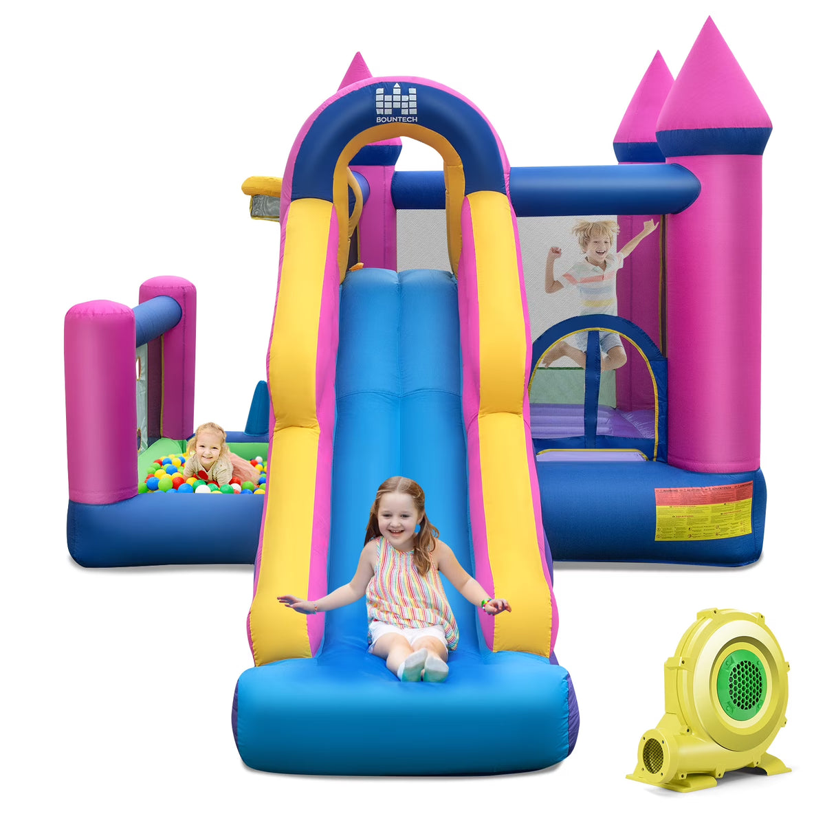 Inflatable Bounce Castle with Long Slide A75878