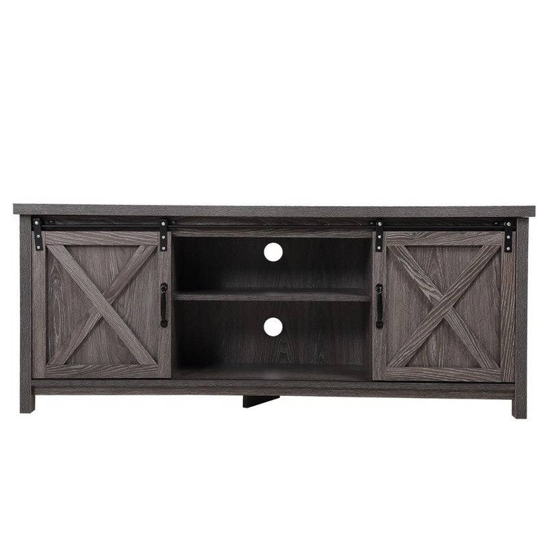 Grey Barn Wood TV Cabinet with Storage Shelves S420168