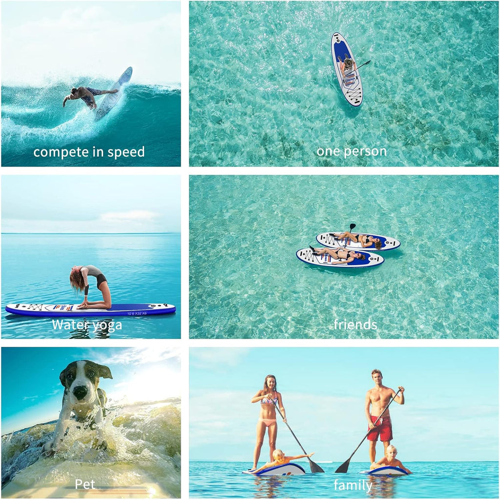 Inflatable Stand Up Paddle Board with Adjustable Paddle, Backpack, Leash, Hand Pump, Repair Kit D120991