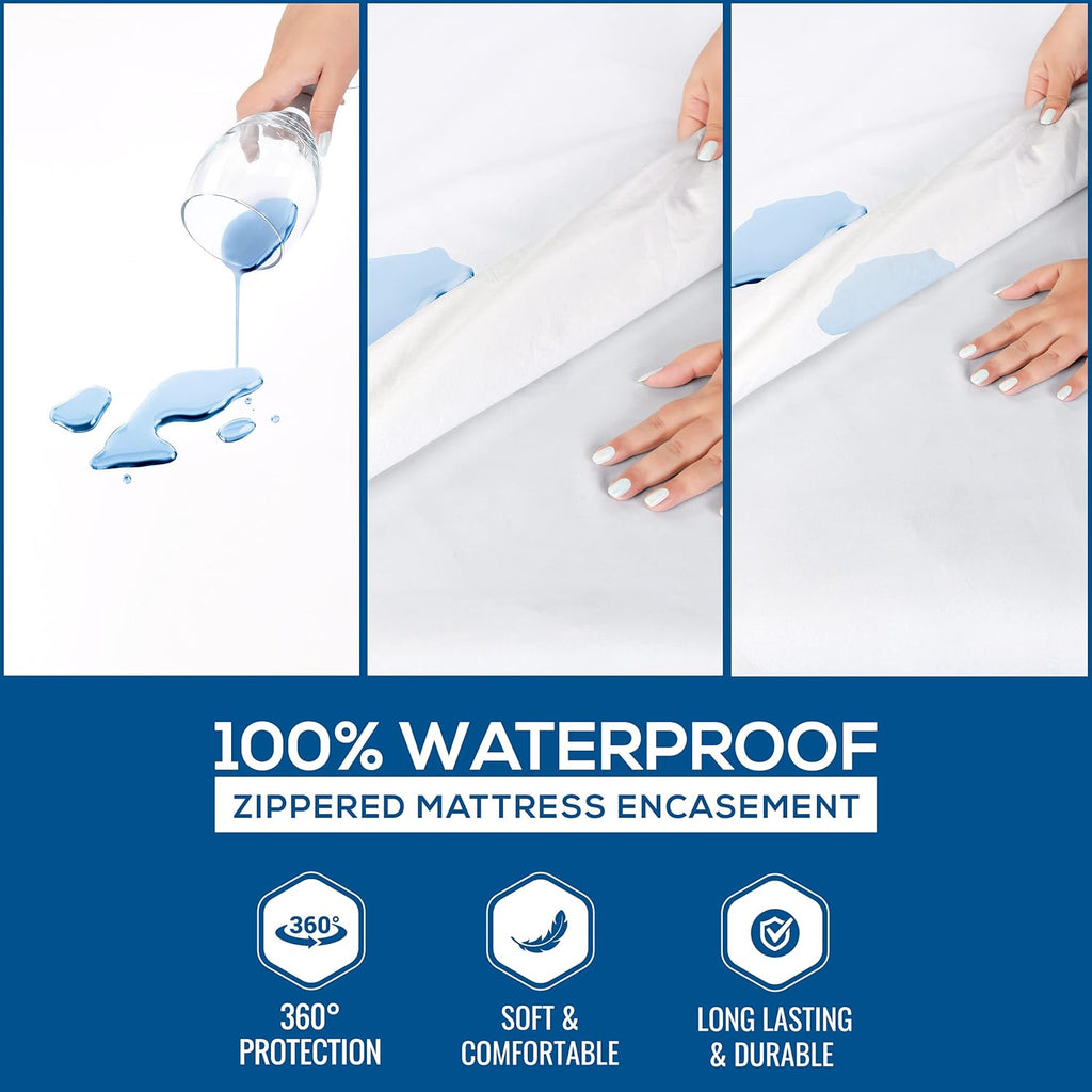 Twin XL 100% Waterproof Zippered Mattress Encasement Q68387