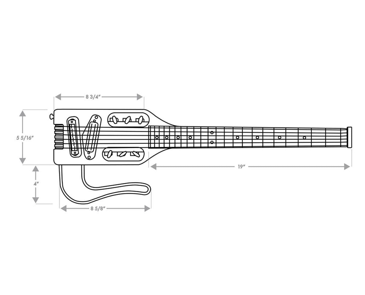 Black Ultra-Light Electric Travel Guitar S802