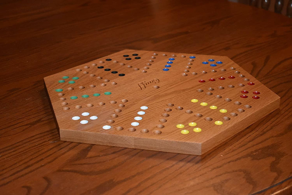 Solid Oak Double Sided Marble Board Game 16 inch Z7008