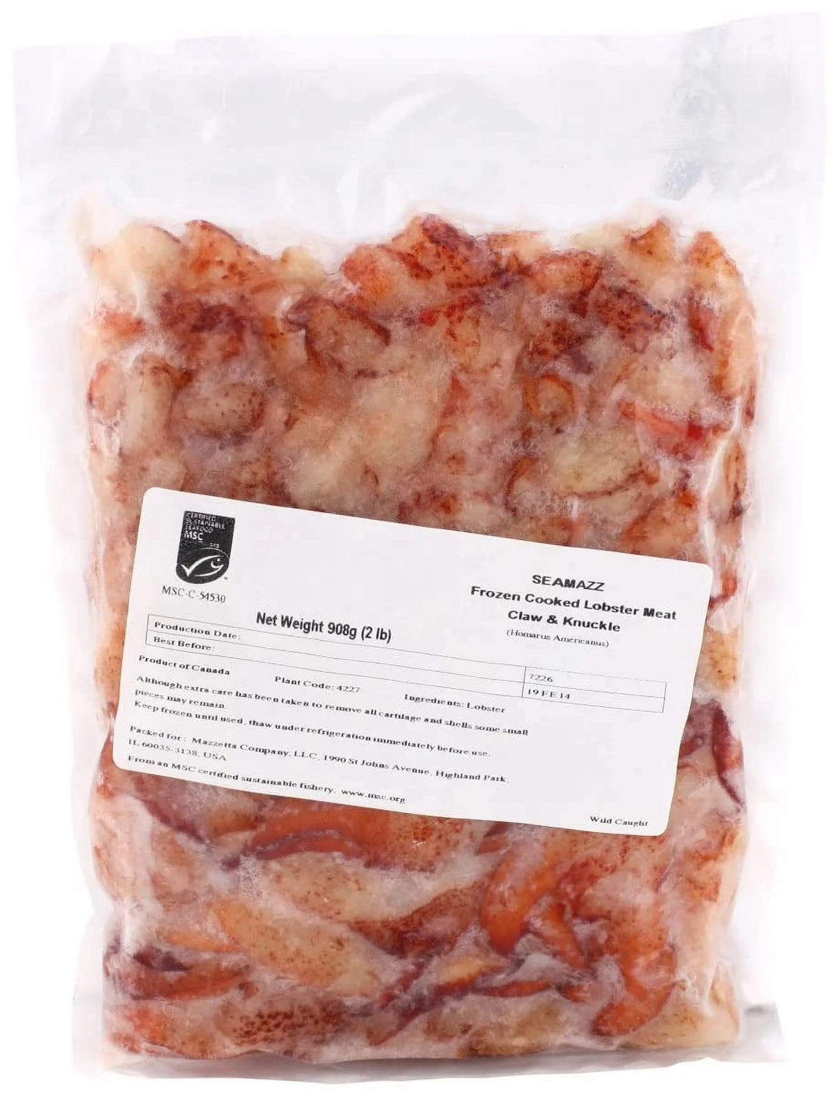 2 lb Bag Lobster Meat Claw and Knuckle Meat X714