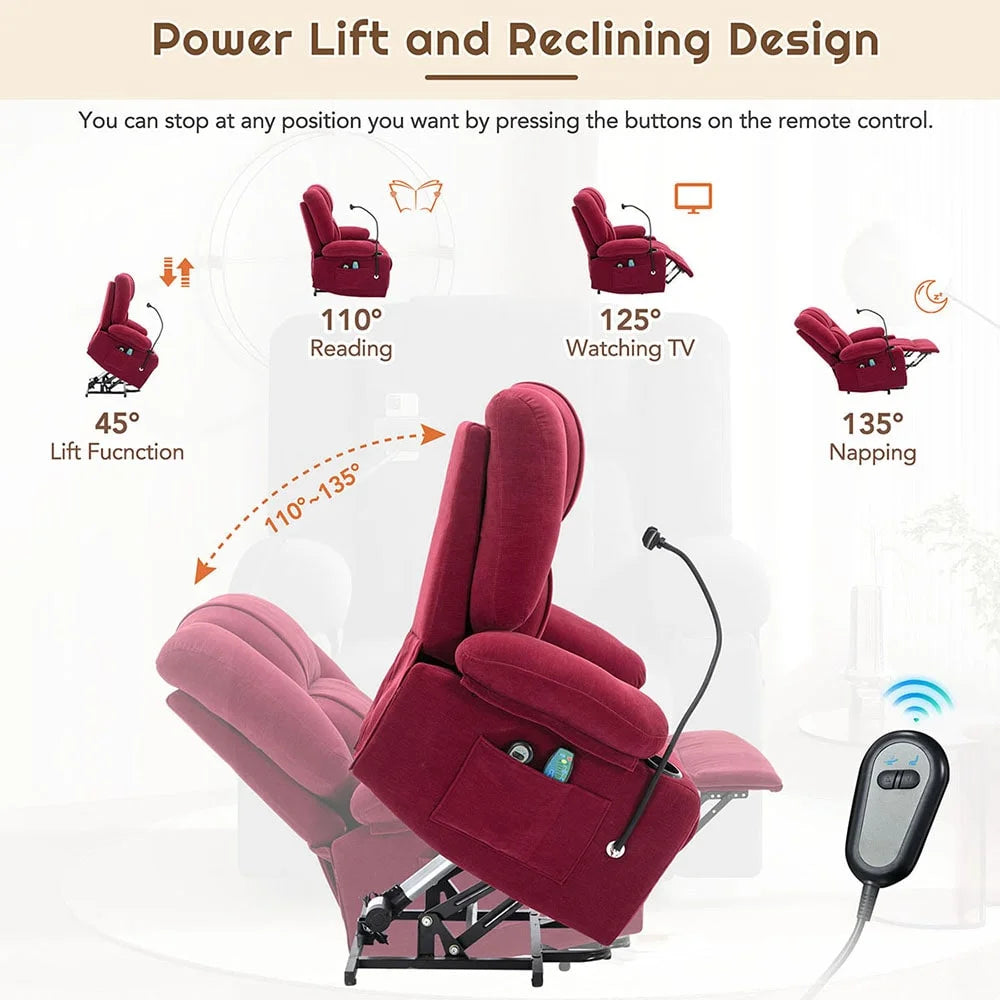 Electric Lift Recliner Massage Chair with Remote Control A433947