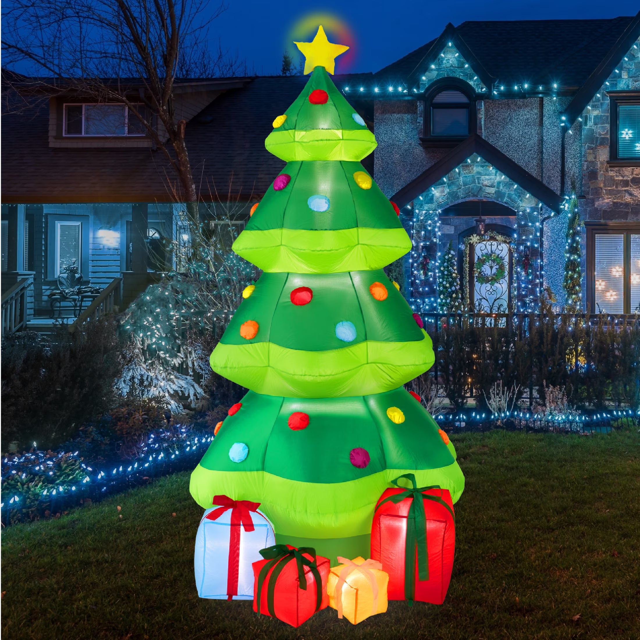 10ft Inflatable Christmas Tree with 10 LED Lights J869090
