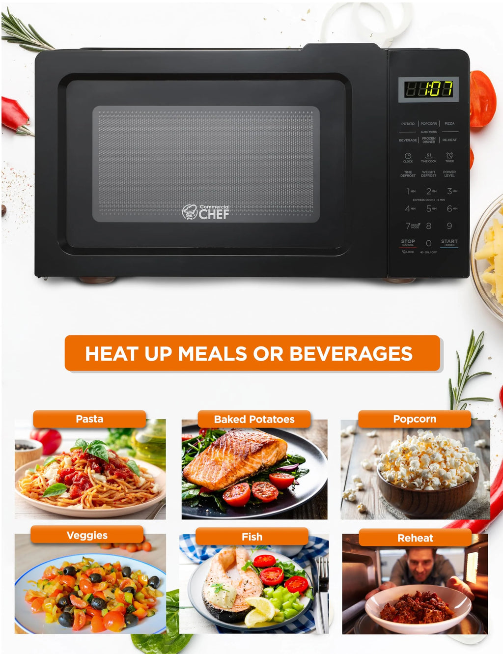 0.7 Cubic Feet 700 Watt Stainless Steel Microwave Oven M574