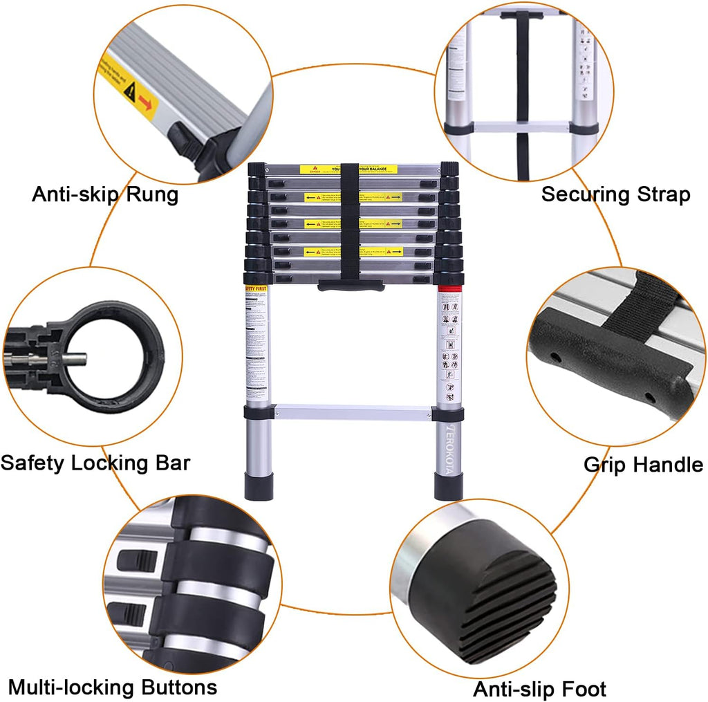 9.5FT Aluminum Telescoping Ladder Q5638