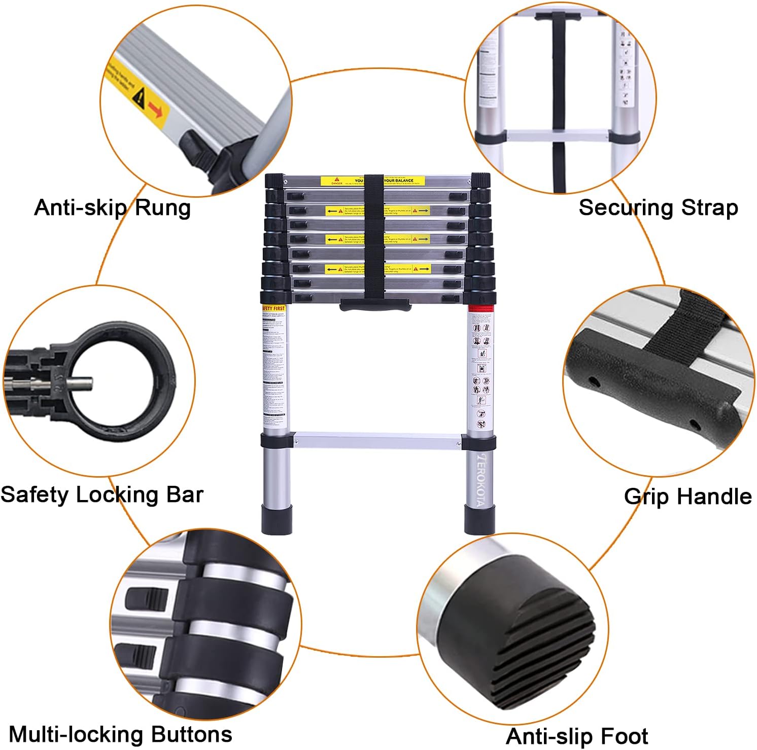 9.5FT Aluminum Telescoping Ladder Q5638