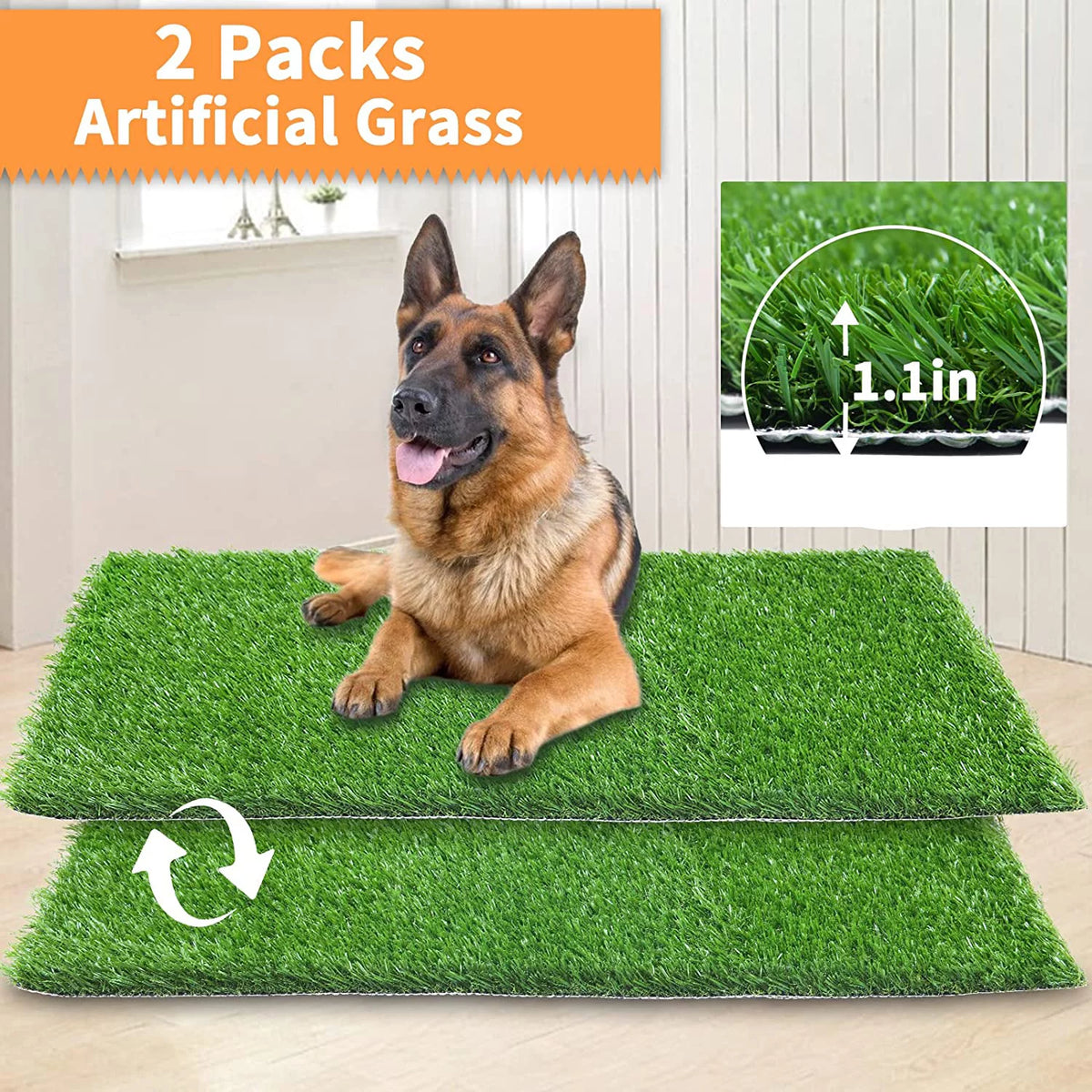2-Pack Replacement Artificial Grass Pad with Drainage Holes N260257