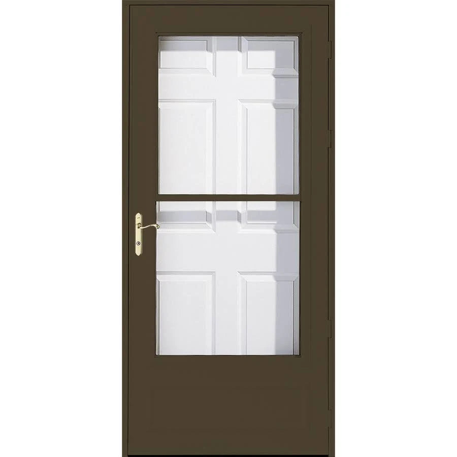 Brown Mid-View Universal Reversible Wood Core Storm Door P50065