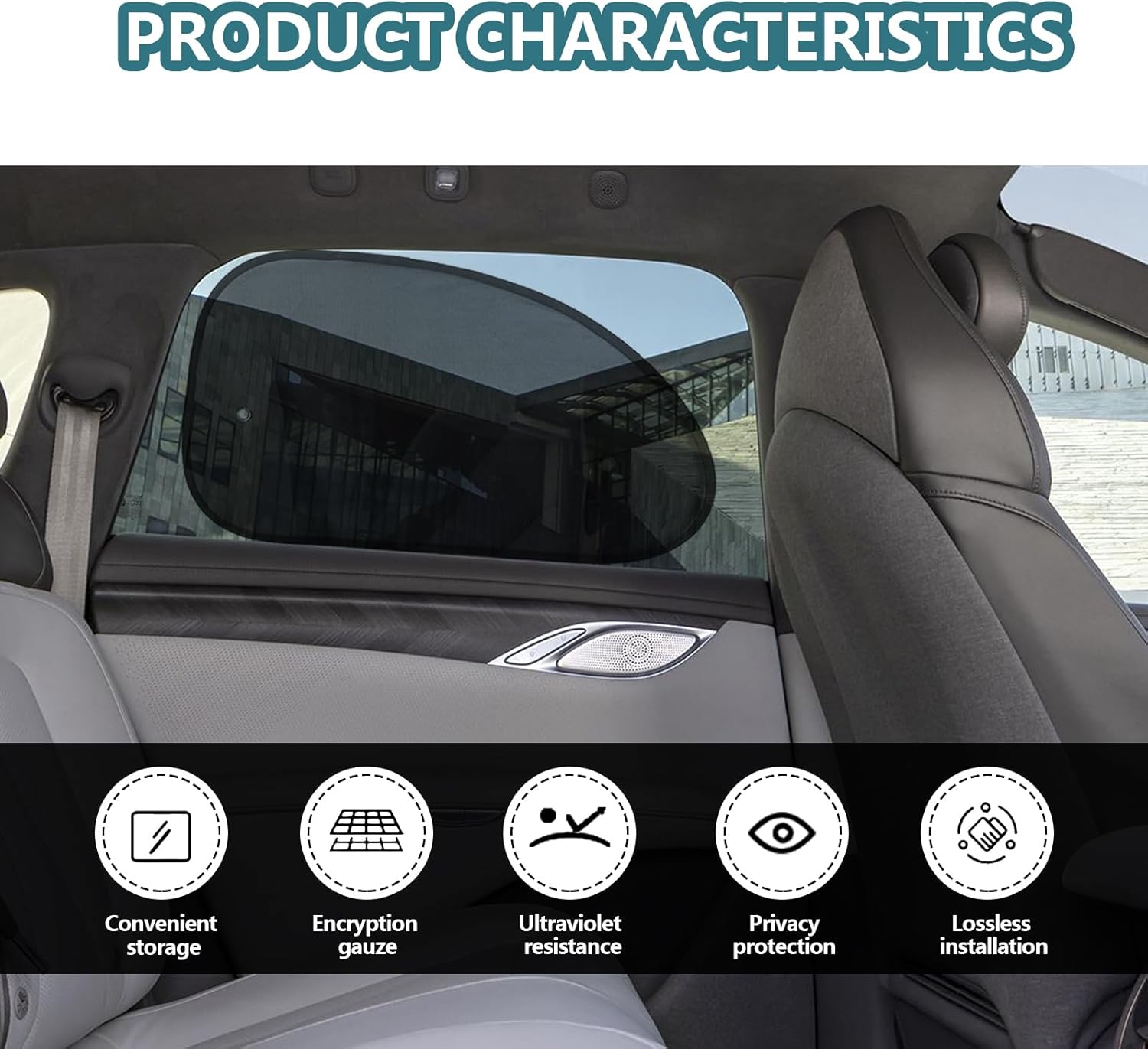 2PCS Universal Side Window Car Sun Shades (Large) M89433