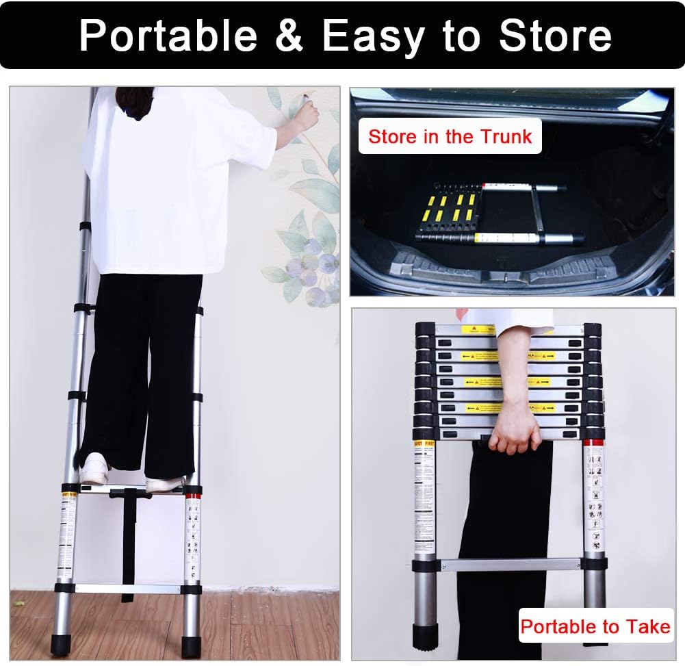 9.5FT Aluminum Telescoping Ladder Q5638