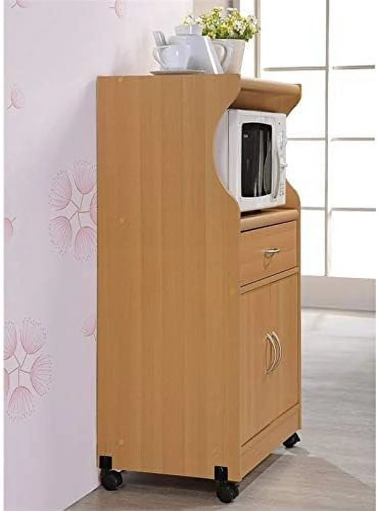 Beech Microwave Kitchen Cart Q413
