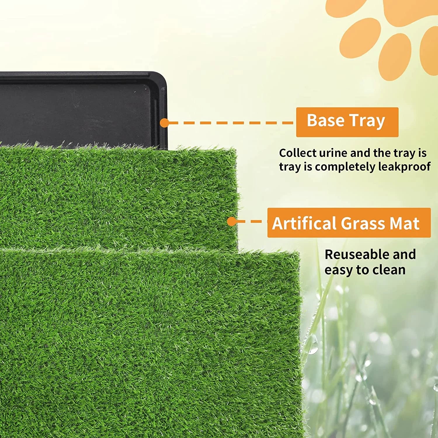 2-Pack Replacement Artificial Grass Pad with Drainage Holes N260257