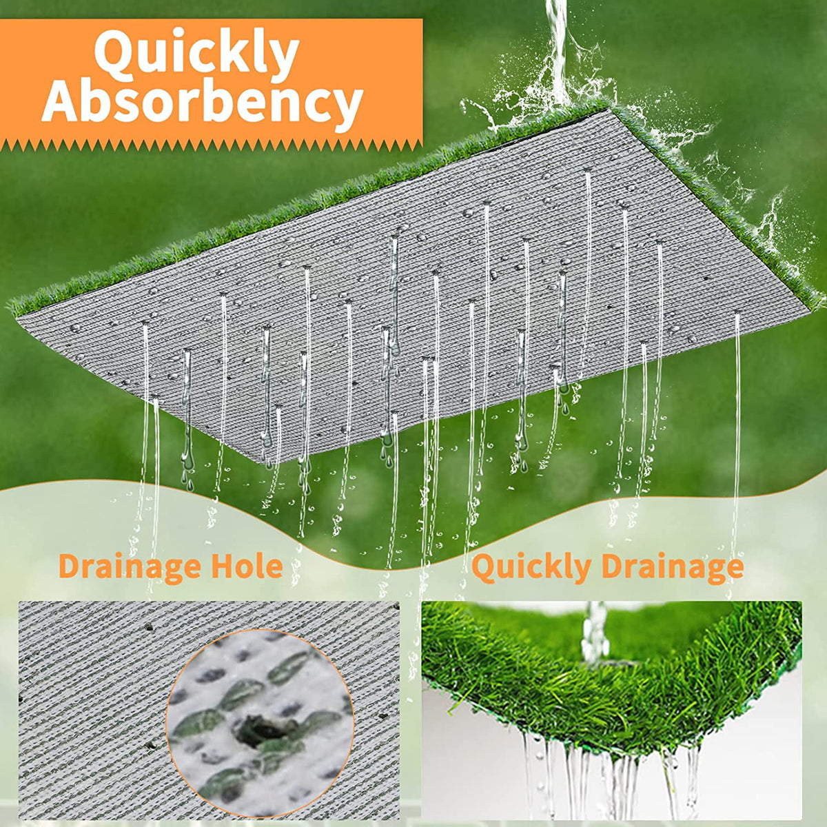 2-Pack Replacement Artificial Grass Pad with Drainage Holes N260257