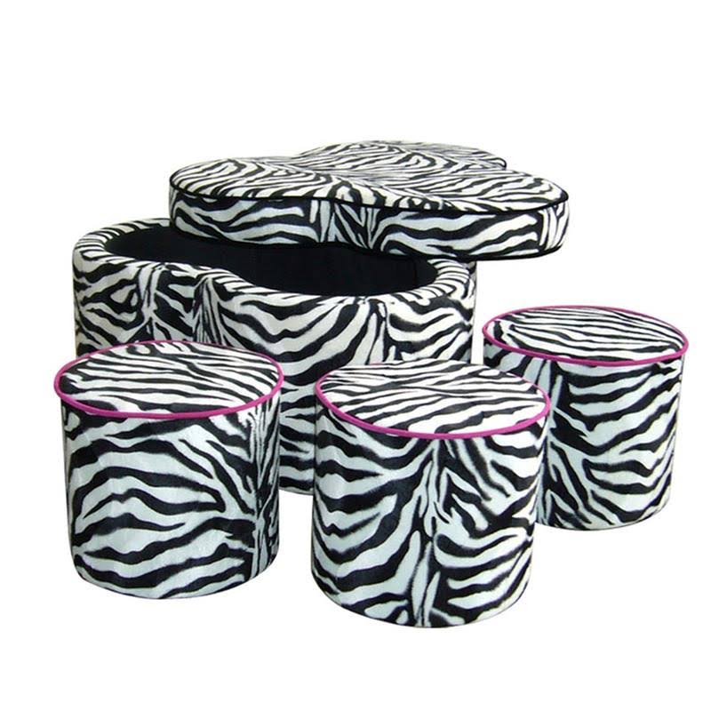 Zebra Storage Ottoman with 3 Seating T247