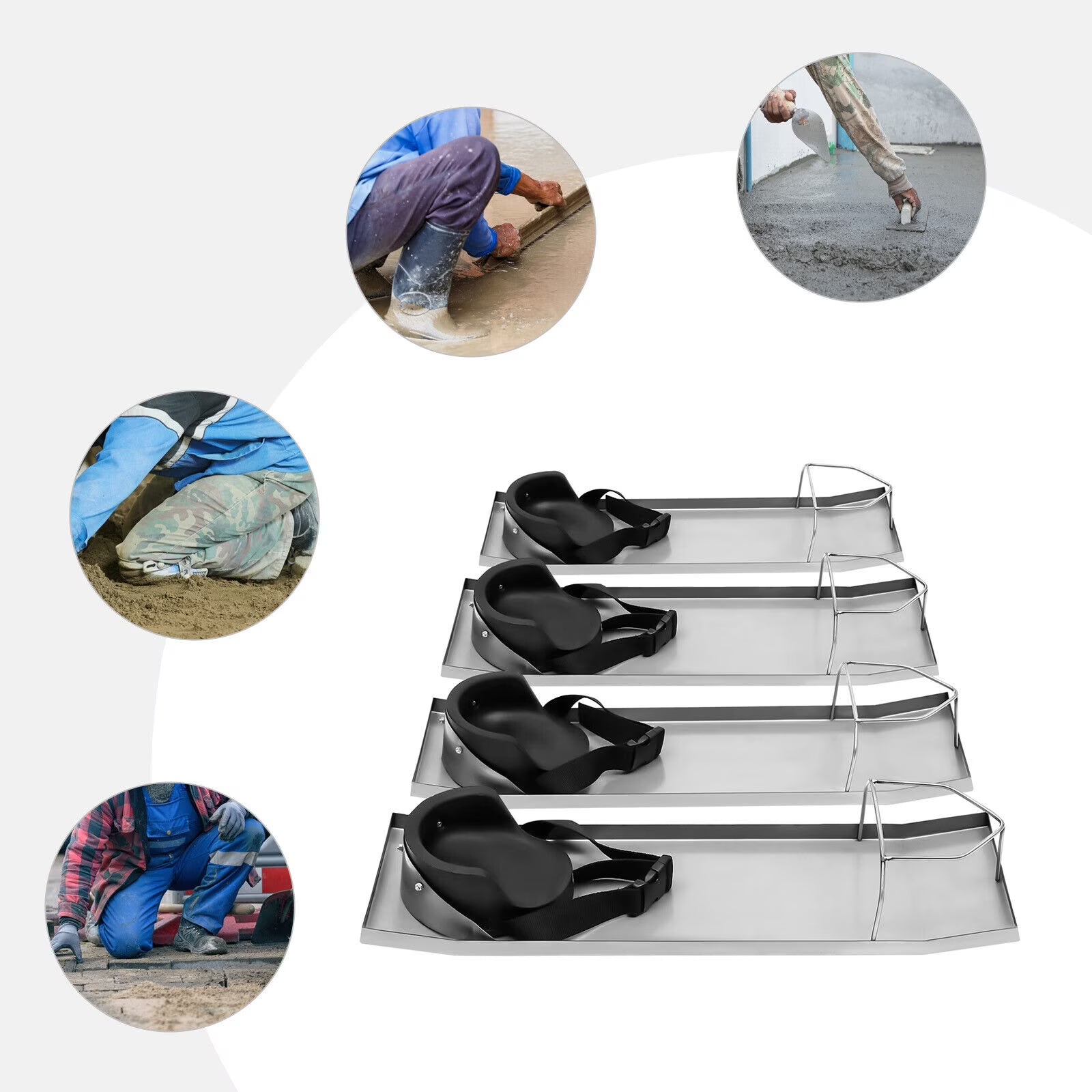 Concrete Knee Boards 28" x 8" with Fixing Strap & Toe Bracket N4726