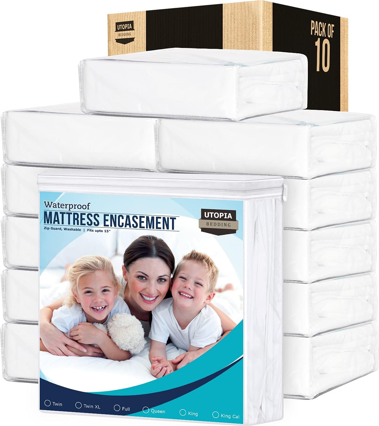 Twin XL 100% Waterproof Zippered Mattress Encasement Q68387