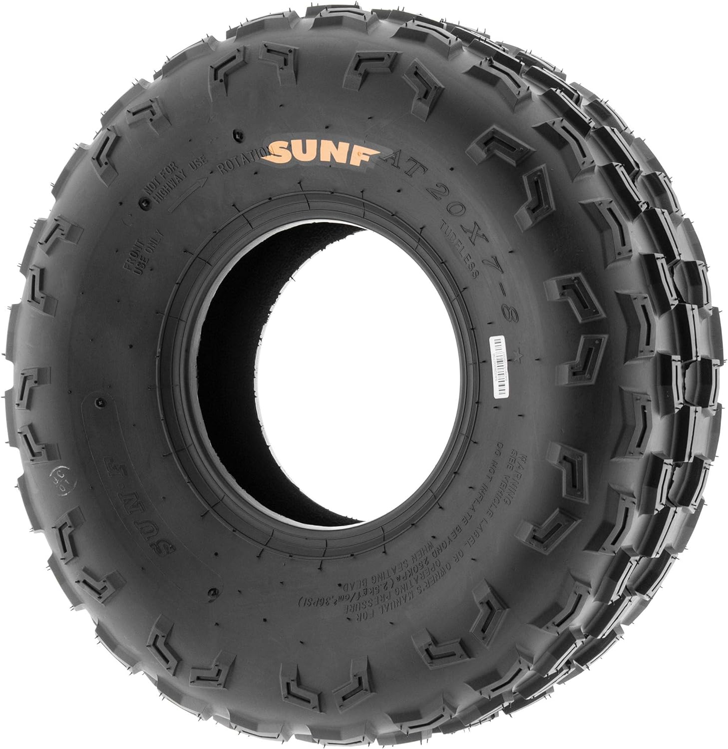 20x7-8 ATV UTV Go-Karts Tire, Knobby Tread, 6 PR, Tubeless Pack of 2 W8165