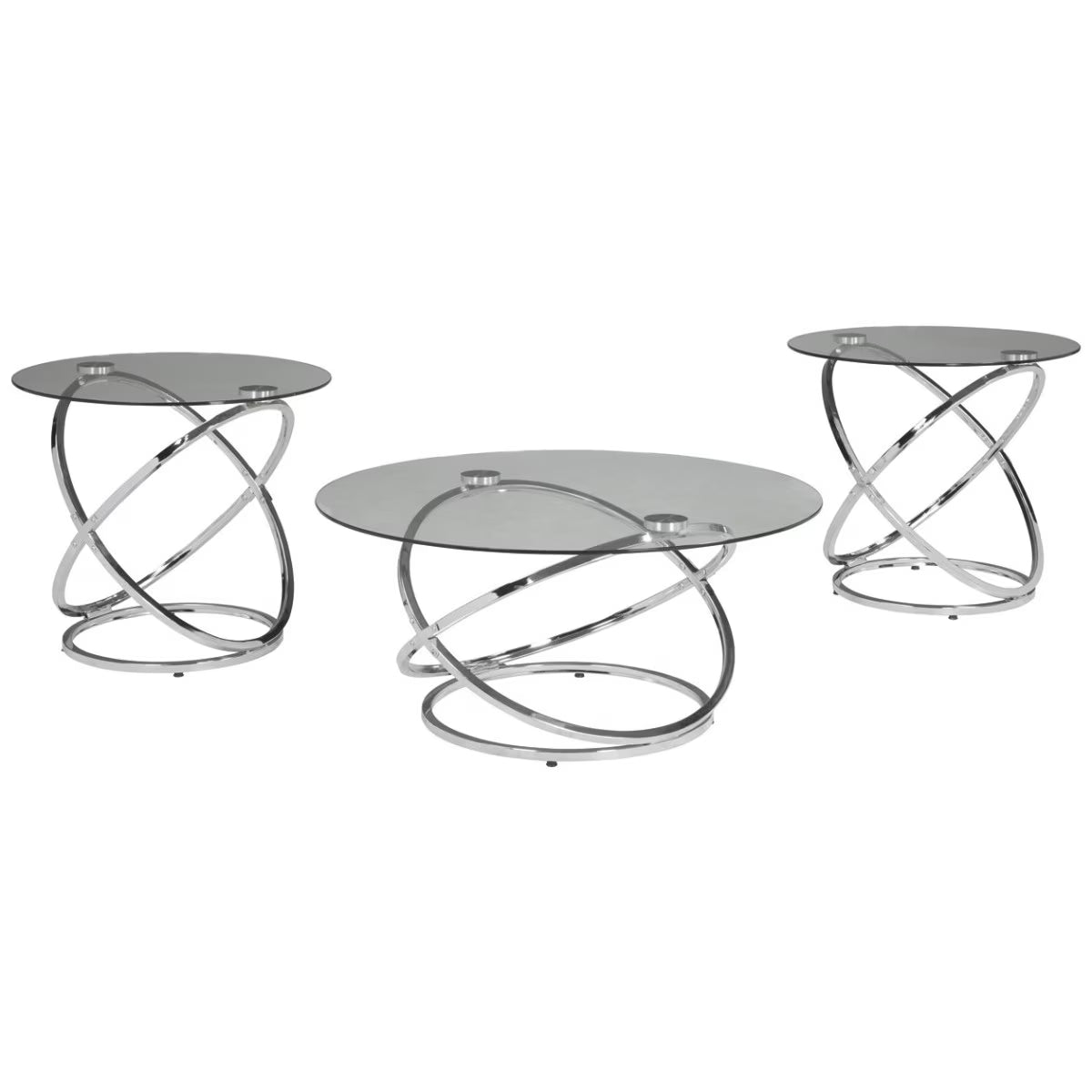 Chrome Finish Table (Set of 3) F5260