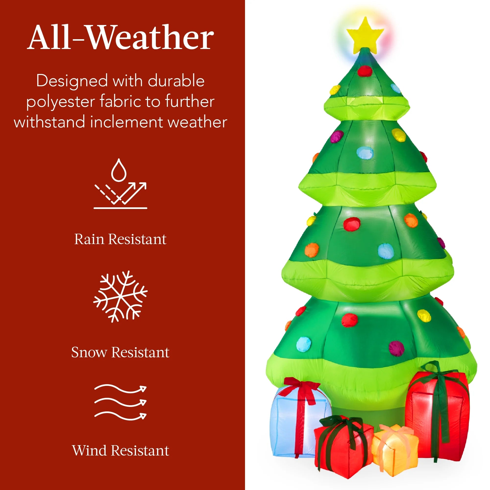 10ft Inflatable Christmas Tree with 10 LED Lights J869090