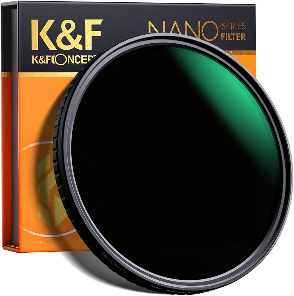 55mm Variable ND Filter ND8-ND128 (3-7 Stop) Hydrophobic VND Filter Pack of 2 N88950