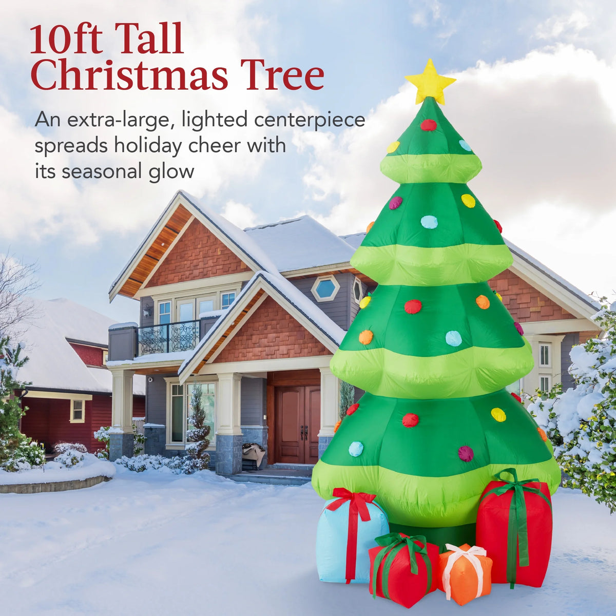 10ft Inflatable Christmas Tree with 10 LED Lights J869090