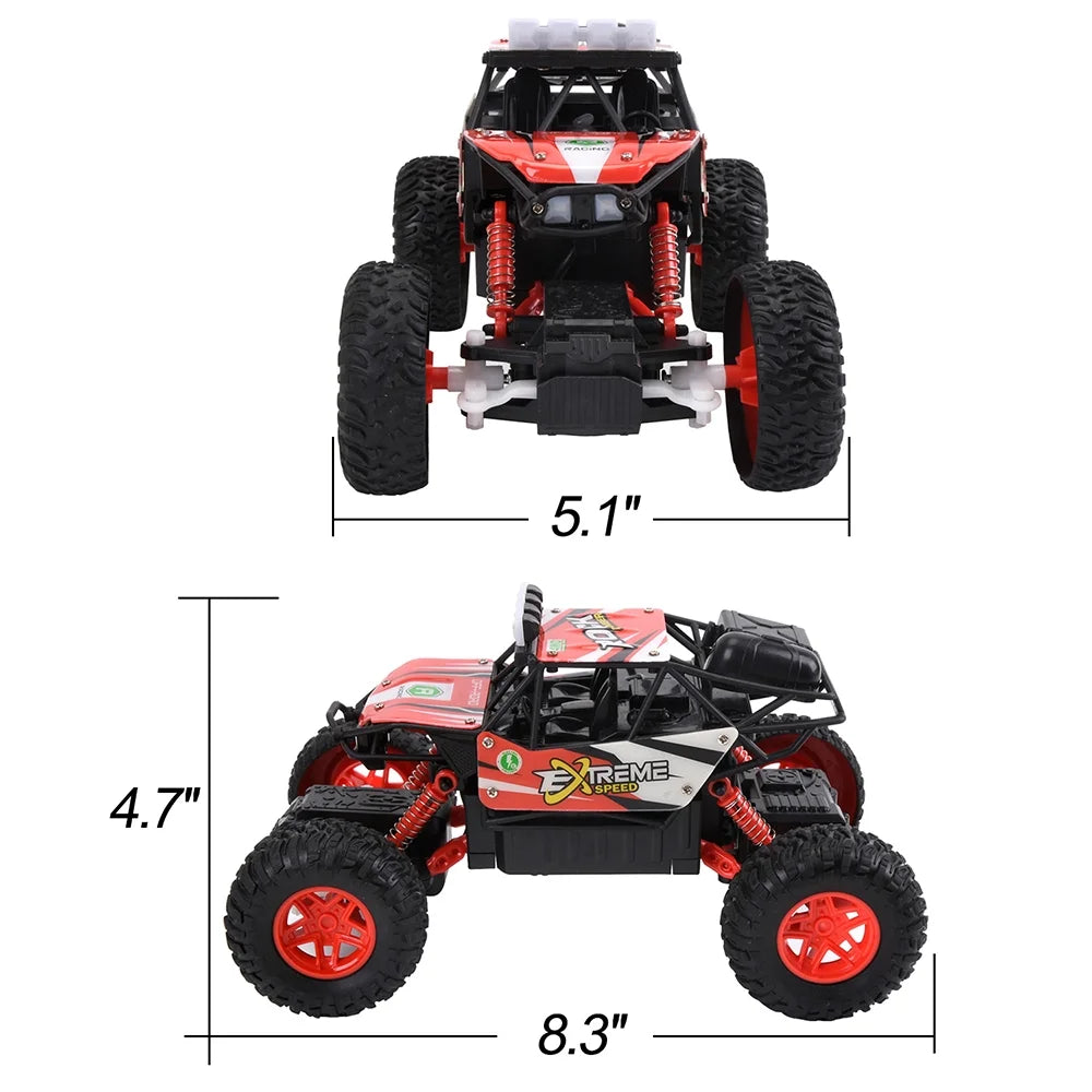 1:20 Alloy 4WD Remote Control Car with Headlights, Red T564347
