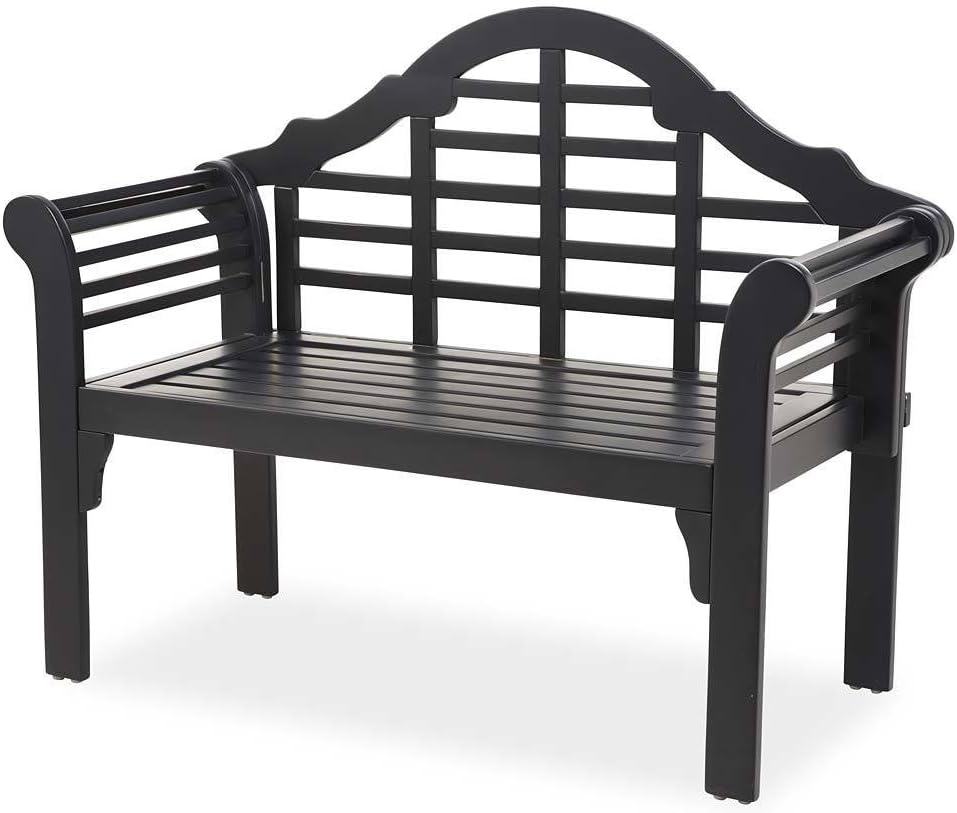 Black Eucalyptus Wood Garden Bench H56599