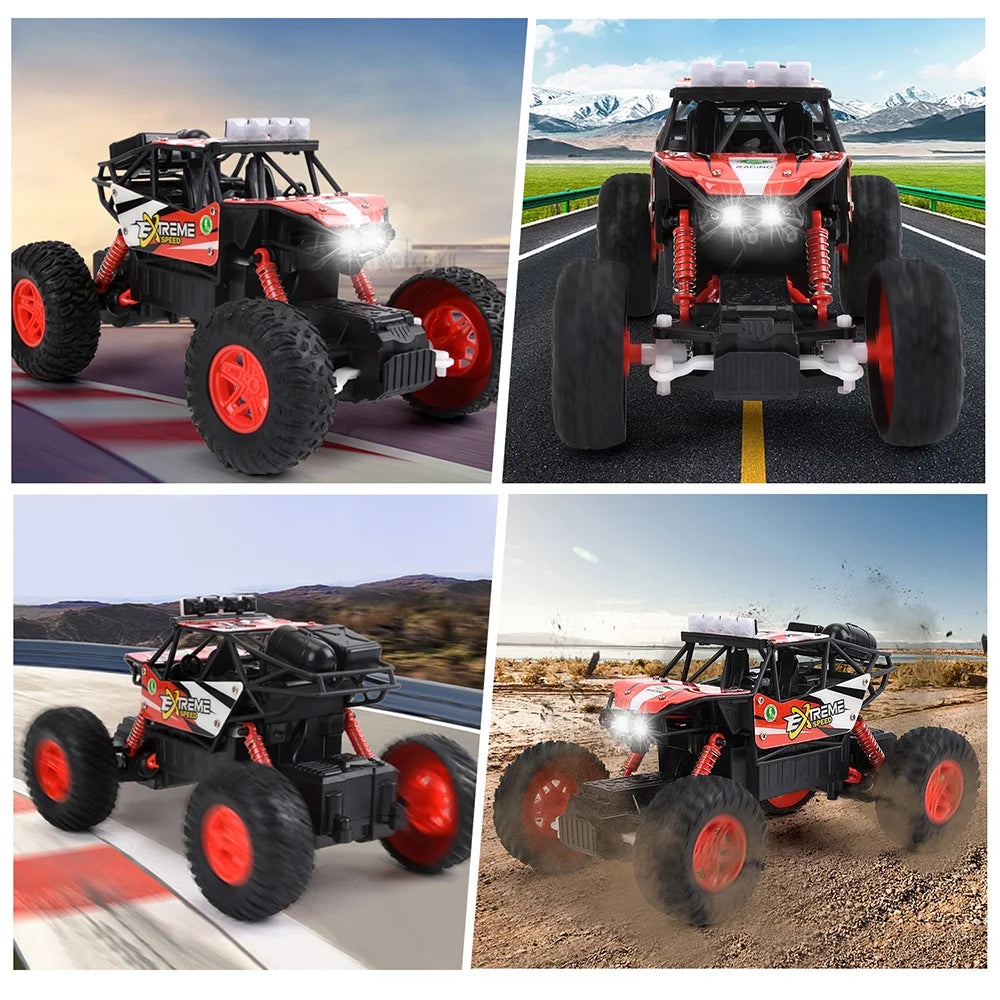 1:20 Alloy 4WD Remote Control Car with Headlights, Red T564347