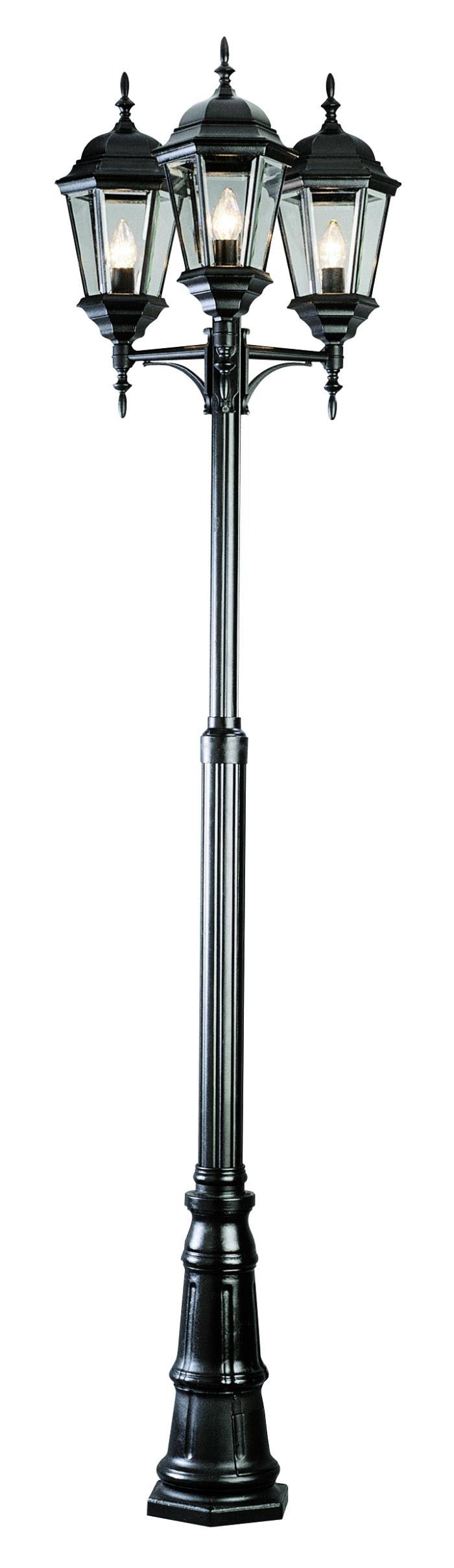 3 Light Pole Lantern in Swedish Iron H37557