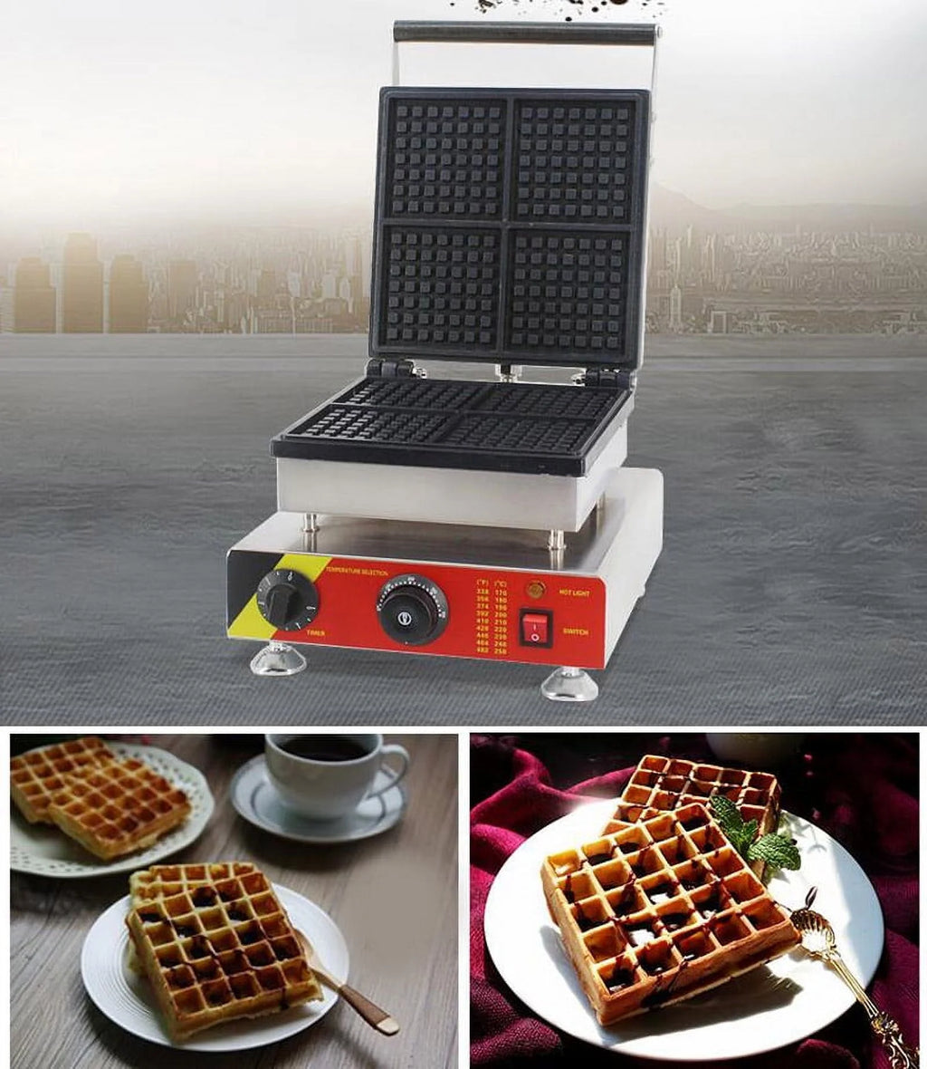 Square Waffle Baker Machine Nonstick Muffin Maker 4PCS R358